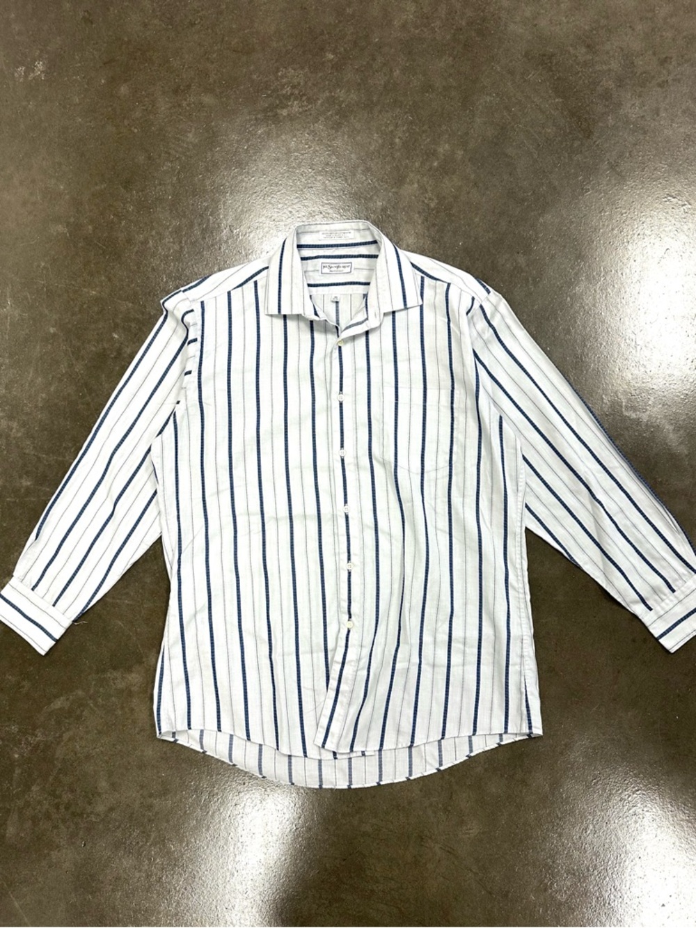 Vintage YSL blue button up shirt